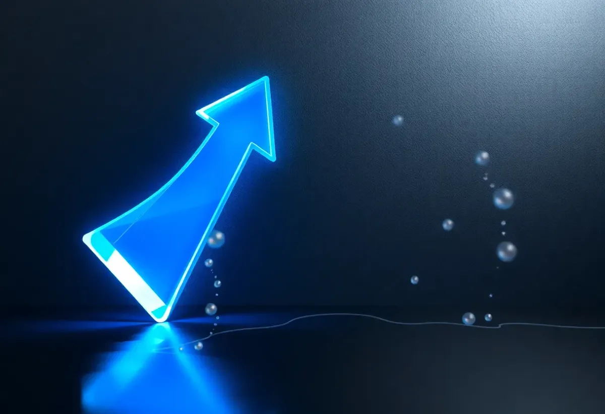 Arrow going up representing LinkedIn growth